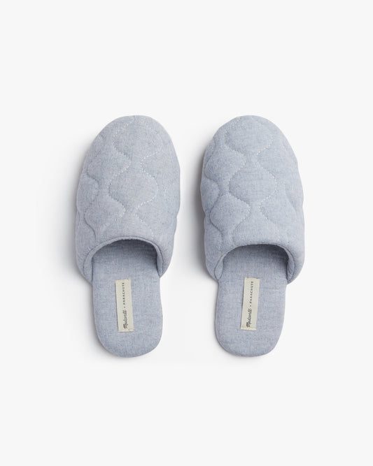 Chambray Quilted Slippers